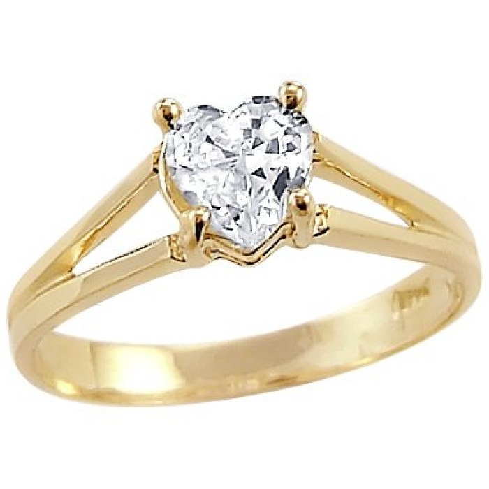 Heart Shape Diamond 10 KT Yellow Gold Pear Cut Women Wedding Ring
